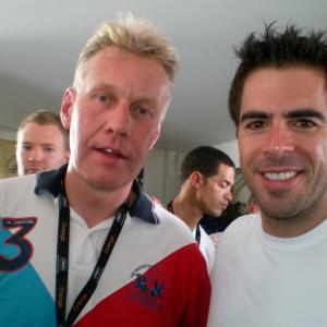 Michael Duessel and Eli Roth (Sgt. Donny Donowitz - Inglourious Basterds) at the Premier of Inglourious Basterds in Cannes