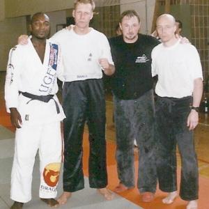 European Champions - Fighting Training with Amunson (Jiu Jitsu), Michael Duessel (Kickboxing); Jeff Espinous (Arnis/Streetfighting); Yonnel Kurtz (Savate)