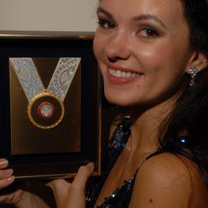 Natasha Blasick and her plaque