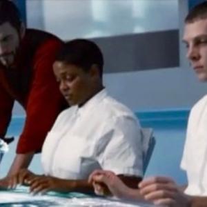 The Hunger Games From left to right Wes Bentley Sharon Conley and Eric Hennig
