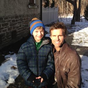 Peter and Cameron Mathison on the set of ABC's Home Again