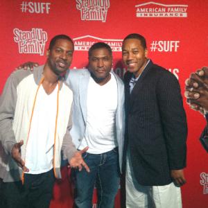 Kevin K Greene with Tony Rock and Royale Watkins on the red carpet of the Stand Up for Family show
