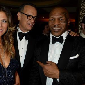 Joshua with Tom Hanks Mike Tyson and Rita Wilson at the Golden Globes after party for HBO