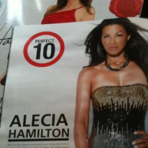 Alecia Hamilton is Ambassador magazine. Her page 10 bio included information on her life and career as a professional actress. She also interviewed Cindy Crawford for the cover story of the magazine!