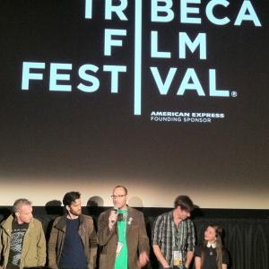 Ftima Ptacek with director Shawn Christensen during QA following the screening of CURFEW at the TriBeCa Film Festival  April 23 2012