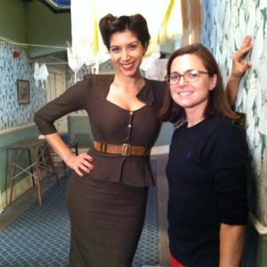 With Viviana Vigil on the set of Bomb Girls Behind The Scenes