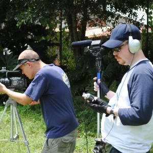 Director of Photography Curt Wiser and Sound Recorder Curtis Norton on the set of 