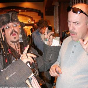 Discussing weighty matters with Captain Jack at a celebrity impersonators convention in Las Vegas