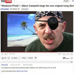 Glenn Campbell sings his own original pirate song. Glenn has written about a dozen original songs.