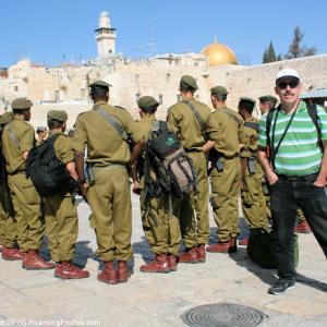 Hanging with the Israeli Defense Force at the Western Wall in Jerusalem, Oct. 2009