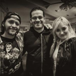 With Director Clifton Collins Jr and actress AJ Michalka during filming of Gotten