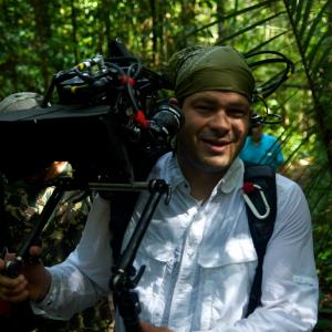 In the amazon rainforest, during shooting of SkyTV's 3D Amazon nature special. Element Technica sub-miniature beamsplitter with Si-2k cameras and cinedeck recorder.