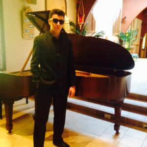 Christopher McGinnis plays a Steinway grand at Holy Spirit Church for his new video 