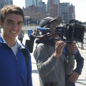 Christopher on the set in NYC filming a web series
