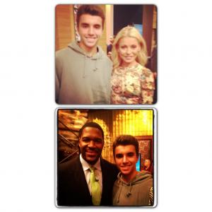 Me at ABC with Kelly Ripa and Michael Strahan in 2012