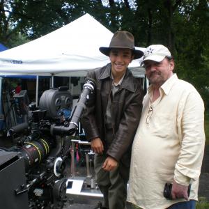 Christopher as Young Indiana Jones w/ Director Jim Collins