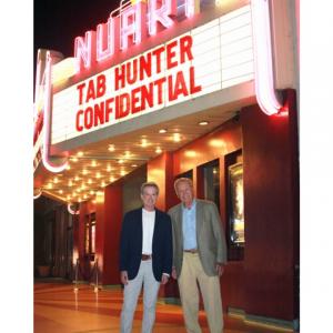 Allan Glaser and Tab Hunter at TAB HUNTER CONFIDENTIAL Los Angeles theatrical engagement at Nuart Theatre