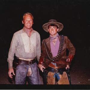 Tab Hunter and Allan Glaser on set of LUST IN THE DUST