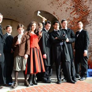 Hannah Bryan with cast of Abraham Lincoln vs. Zombies (2012)