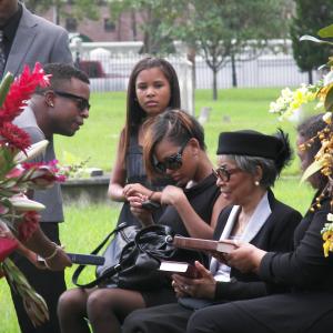 Taylor Faye wt Meagan Good and Ruby Dee on the set of Video Girl 2009
