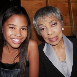 Taylor Faye and the trailblazing legendary Mrs Ruby Dee on the set of Video Girl 2009