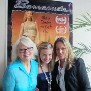 Cyndi Targosz Reporter from Detroit Free Press Laci Kay and Christy Oldham writer producer and star of our film Barracuda! At Burbank Film Festival!