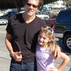 Laci Kay and Kevin Bacon on set of Bacond