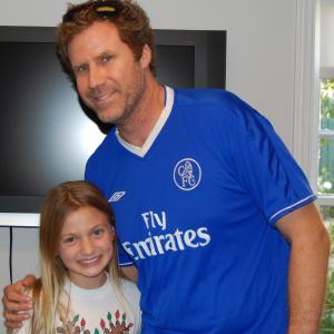Laci with Will Ferrell behind the scenes of Funny or Die Productions