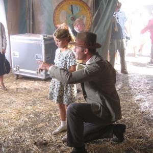 Laci with Timothy V. Murphy on the set of Christina Aguilera's video 