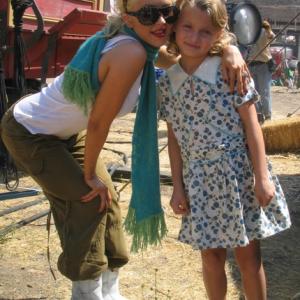 Laci and Christina Aguilera on the set of Hurt music video