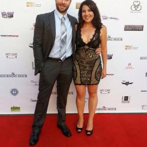 Actor Bryan Kaplan and Actress Christy Lee Hughes on the red carpet at the Egyptian Theater in Hollywood on September 24 2013