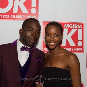 Tracy Ifeachor & actor Jimmy Akingbola at the OK Nigeria Celebrity Party