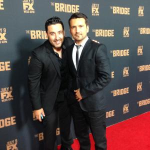 Actors Luis Bordonada and Joseph A. Garcia at premier of FX's The Bridge.