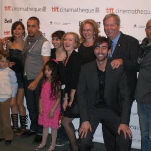 cast and crew on the red carpet at TIFF for the première of Open Window