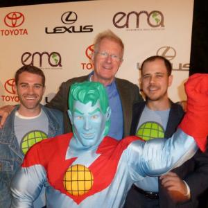 Ben Whitehair with Ed Begley Jr. and Captain Planet at the 2010 Environmental Media Awards