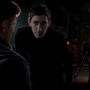Giovanni Mocibob as Thinman in Supernatural S9E15  with Jensen Ackles and Nicholas Carella