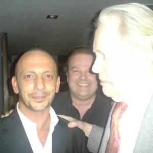 Film director, writer Gianfranco Serraino, actor Peter O'Toole and film director Paul Wiffen. London Film Festival, 2008.