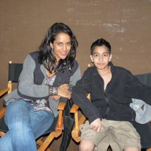 Me with Agam Darshi on the set of Sanctuary Season 3