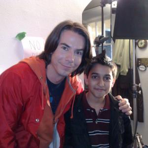 Me on set with Jerry Trainor n the movie The Best Player