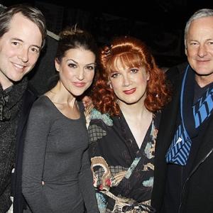 Ashley Austin Morris with Matthew Broderick Charles Busch and Victor Garber after appearing in Times Square Angel with Mr Busch