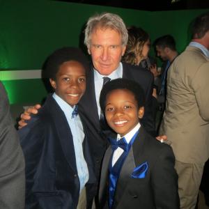 Harrison Ford, Dusan Brown and Dante Brown at 