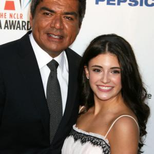 Host George Lopez and Actress Daniela Bobadilla arrive at the 2009 Alma Awards