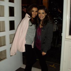 Eva Longoria and Daniela Bobadilla on the set of Desperate Housewives
