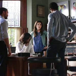 Still of Viola Davis Alfred Enoch Karla Souza and Charlie Weber in How to Get Away with Murder 2014