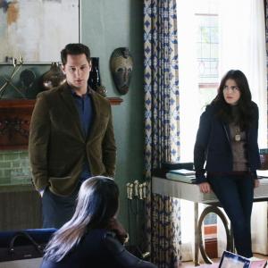 Still of Karla Souza Matt McGorry and Aja Naomi King in How to Get Away with Murder 2014