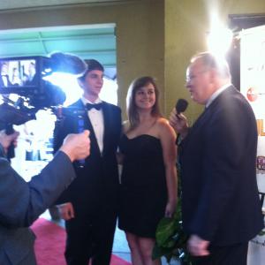 Catherine giving an interview on The Red Carpet.
