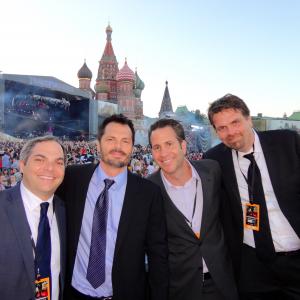 Adam Goodman, Michael Kase, Robert Offer, Marc Evans. Transformers: DOTM/LINKIN PARK, Red Square, Moscow Russia 2011