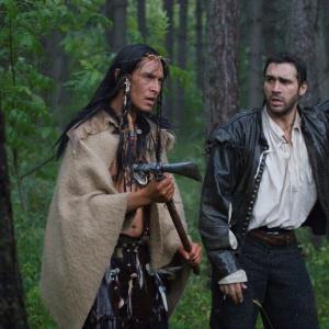 Michael Teh with Adrian Paul  on location in Bulgaria for the film Lost Colony aka Wraiths of Roanoke