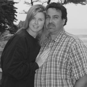 Cameron Barrett and her husband and filmmaking partner David Barrett on location in Carmel California in 2002