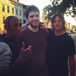with tricky and norman reedus on the set for Sundown
